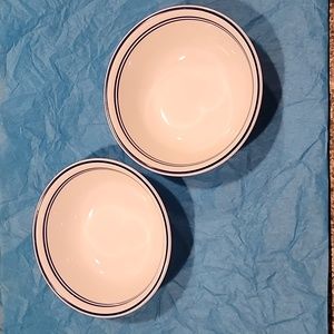 Corelle Vitrelle Deep Blue Double Stripe 6" Bowls, Set of 2